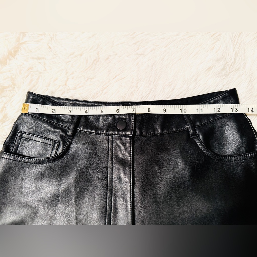 NWOT OAK + FORT Black Leather Pants - Picture 6 of 11